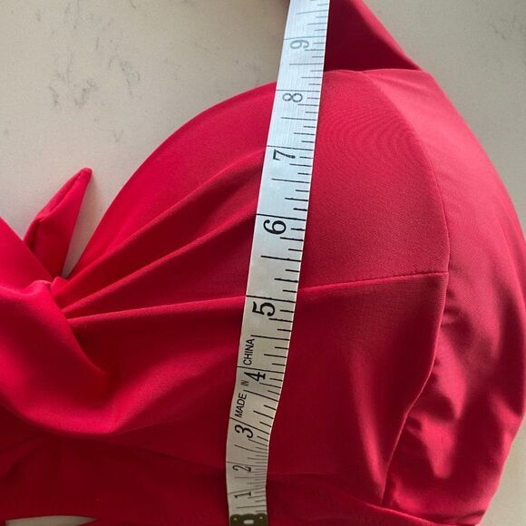 Sexy Red Lightly Padded Halter Swim Suit Top, Size XXL - Picture 10 of 11